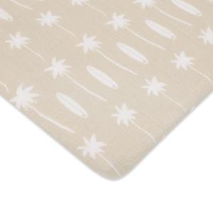 Babyletto 100% Organic Cotton Mini Crib Sheet, GOTS-Certified, Fitted 360°, Ultra-Soft and Breathable Muslin - Beach Bum