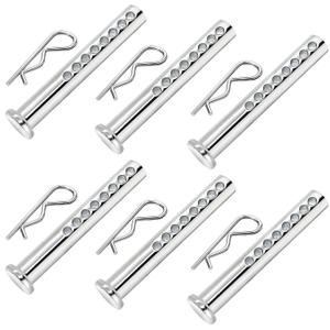 Heavy Duty Adjustable Clevis Pin with R Clip, 3/8 X 2-1/2 inches, 6 Sets
