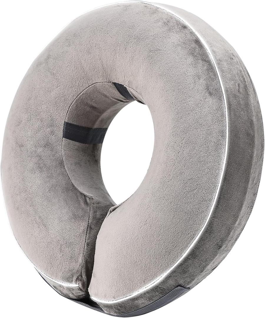 Inflatable Reflective Dog Cone Collar Alternative After Surgery,Doggie Recovery Dount Neck Ecollar,Adjustable Soft Dog Cone Collar for Small Medium Large Dogs (Grey, XL)