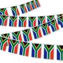 MacLand 30 PCS South Africa National Flag Set, 33 FT South African Decor Bunting, Rectangular Polyester Flags in Red, Green, Blue