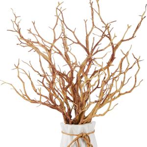 8 Pieces Dried Tree Branches Artificial Antler Branch Manzanita Branches Plastic Tree Branches for Decoration for Christmas Party Various Festivals Home Hotel Decoration (Coffee)