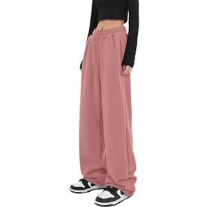 Womens Wide Leg Sweatpants Casual Loose Yoga Pants Comfy Lounge Joggers Baggy Sweatpants Pockets (Orange, XXL)