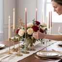 30 x Tioncy 30 Pcs Gold Candlestick Holders Bulk 5.7"/7.7"/9.7" Tall, Metal Taper Candle Holders Fit 0.75 Inch Thick Pillar Candle Candelabra Party Table Centerpieces for Wedding Mother's Day