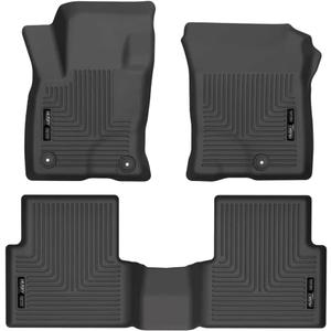 Husky Liners Weatherbeater Floor Mats | Fits 2021-2026 Ford Bronco Sport | Front & 2nd Row, 3-pc Black - 95341