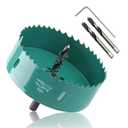 4-1/8 Inch / 105mm Hole Saw with Arbor, 4.125 Inch Hole Saw HSS Bi-Metal Hole Cutter Smoothly Cutting in Cornhole Boards, Plastic, Wood, Fiberboard, Drywall