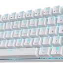 RK ROYAL KLUDGE RK61 Wireless 60% Triple Mode BT5.0/2.4G/USB-C Mechanical Keyboard, 61 Keys Wireless Mechanical Keyboard, Compact Gaming Keyboard with Software (Hot Swappable Red Switch, White)