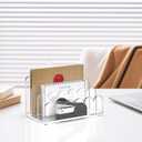 YAGELI 2 Pack 3-Slot Acrylic Mail Organizer for Desktop Scalloped Clear Document Sorter, Vertical File Holder for Office/Home, Space-Saving Desk Organizer for Letters,Envelope,Bills,Stationery