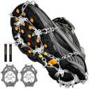 Crampons Ice Cleats Traction Snow Grips for Boots Shoes Women Men Anti Slip 19 Stainless Steel Spikes Safe Protect for Hiking Fishing Walking Climbing Mountaineering XL