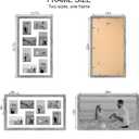 Hongkee 12x22 Picture Frame Set of 2, Grey with Glass Collage Frame, Display Eight Opening 4x6 Photos With Mat or 12 x 22 Newspaper Without Mat - Horizontal or Vertical Wall Mounting