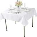 Cupuamon Square Tablecloth 52x52 inch Washable Polyester Fabric Table Cloth for Wedding Party Dining Banquet Decoration, 52x52, White