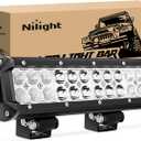 Nilight - NI06A-72W 12Inch 72W Spot Flood Combo Led Light Bar Off Road Lights Boat Lights Fog Light Driving Lights LED Work Light for Trucks,  White