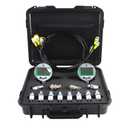 SINOCMP Digital Pressure Gauge Kit with 2 80MPA/12000PSI Pressure Gauges 3 Test Hoses and 12 Couplings Hydraulic Gas Water Pressure Test Kit with Backlight