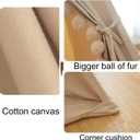 RONGFA Teepee for Kids Tent Indoor with Floor Mat,Carry Bag,Banner,Play Cottage with Star Light, Cotton Canvas Kids Teepee Tent for Girls & Boys, Pompom Ball Design, Foldable Teepee Tent