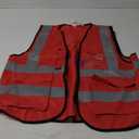 Aykrm High Visibility Viz Vest Hi Vis Viz Reflective Work Construction Safety Vest Red L