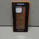TENDLIN Compatible with iPhone 14 Pro Max Case Wood Grain Outside Design TPU Hybrid Case (Red Sandalwood)