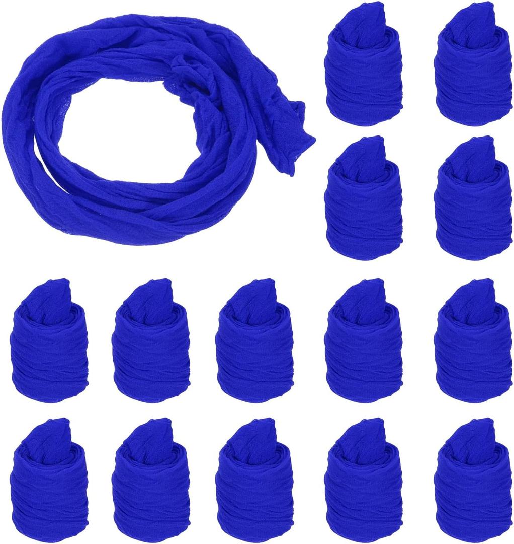 MECCANIXITY Nylon Stockings Flower Fabric, 65cm/ 25.6" Mesh Tensile Silk Nylon Fabric DIY Floral Crafting Kit for DIY Flower Making Wedding Crafts Decoration (Bright Blue, Pack of 25)