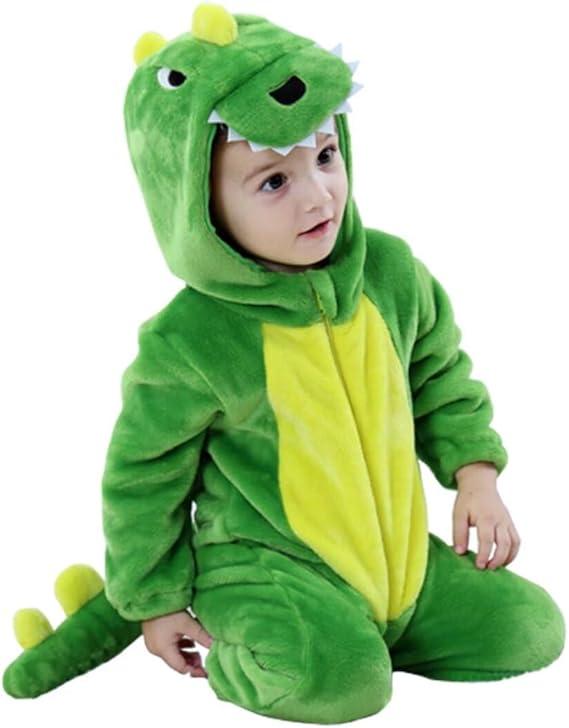 QIAONIUNIU Halloween Baby Green Dinosaur Costumes Toddler Outfit Infants Cosplay Romper 100/80