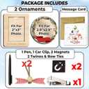 5 x 2 DIY Dog Christmas Photo Frame Ornaments Gift Set, Gifts for Cat Lovers, Dog Mom, Pet First Christmas Ornaments for Tree Hanging, Car Hanging Ornament for Dogs, Cat Holiday Decoration Gifts (4'')