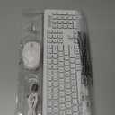 Wireless Keyboard and Mouse - RGB Backlit, Rechargeable & Light Up Letters, Full-Size, Ergonomic Tilt Angle, Sleep Mode, 2.4GHz Quiet Keyboard Mouse for Mac, Windows, Laptop, PC, Trueque(White)