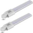 GX23 LED Light Bulb 6W Plug and Play Equivalent 13W CFL LED Stick PL Bulb GX23-2 Pin Base,360 Beam Angle,Pure White 4000K,Driven by 100-277V and CFL Ballast 2 Pack (Pure White, GX23 6W)