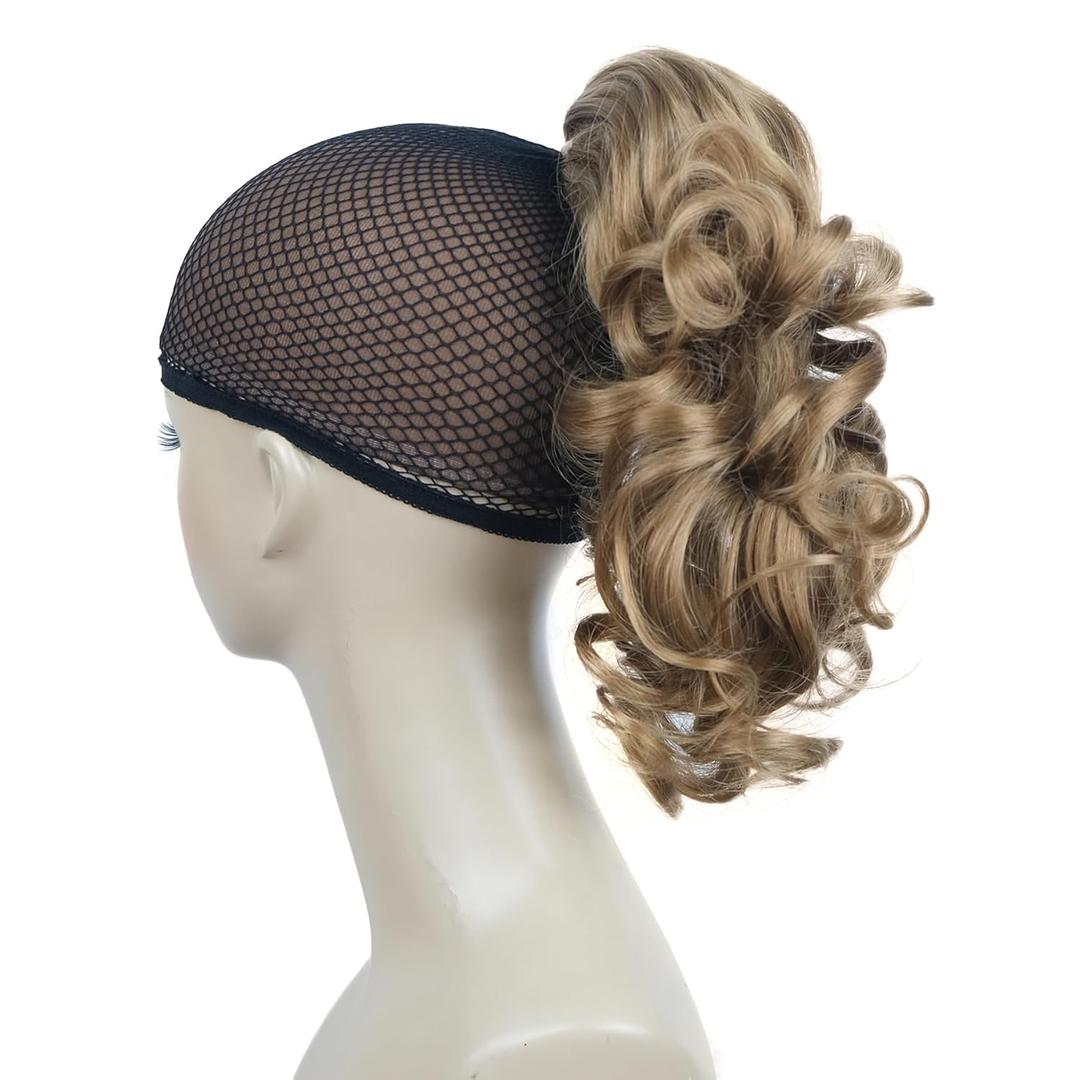 Lydell 12" Hair Piece Ponytail Extension Curly Curled Nature Looking Heat-Resisting (Light Strawberry Blonde)