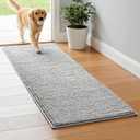 SUBRTEX Bathroom Rugs, 24" x 60" Chenille Bath Rug Soft Short Plush Bath Mat Soft Shower Mat Water Absorbent Shower Mat Quick Dry Machine Washable, Light Gray