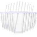 Mifoci 8 Pcs Plastic Tumbler with Lids and Straws Reusable Plastic Tumblers Bulk Mug Tumbler with Straw and Lid Tumbler Ice Cold Drinking Cup for Water Smoothie Birthday Party (White,16oz)