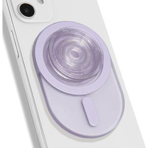 Oval Magnetic Phone Grip  MagSafe Compatible, Translucent Design, Slim and Lightweight, Grip and Stand for iPhone (Violet)