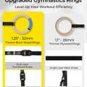 PACEARTH Gymnastics Rings 32mm Wooden Olympic Rings Support 1500lbs Locked Carabiners 9ft Double-Layer Numbered Straps Non-Slip Gym Rings with Foot Straps Door Anchor for Home Gym Full Body Workout