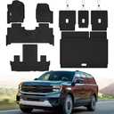 Floor Mats & Trunk Mat Fit for 2025 Ford Expedition Max 7 Seats,All Weather Protection TPE, Anti-Slip Floor Mats & Cargo Liner for 2025 Ford Expedition Max 7 Seats Accessories