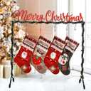 Metal Merry Christmas Stocking Holder Stand with 6 Hooks, Christmas Stocking Holder Stand. A Christmas Stocking Stand Will Add a Glorious Festive Touch to Your Room.