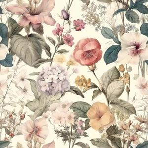 Jeweluck Floral Wallpaper Peel and Stick Vintage Floral Contact Paper Peel and Stick 16.9”x118.1” Poppy Flower Wallpaper Boho Leaf Removable Self Adhesive Wall Paper for Cabinets Bedroom Decorative