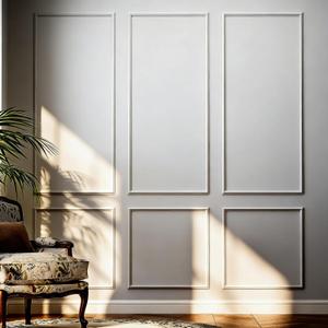 3 Sets Peel and Stick Molding Trim for Walls, Pre-Cut Wainscoting Panels 54x24 Inch Peel and Stick Wall Molding Kit, Self Adhesive Molding Trim for Walls, Home Renovation, White