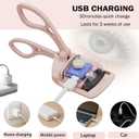 Heated Eyelash Curler, Rechargeable Electric Eyelash Curler, 3-Level Temperature Control, 24 Hour Long Lasting Curl, Suitable for All Beauty Enthusiasts