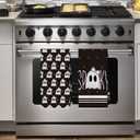 2 x Artoid Mode Black Ghost Spooky Halloween Kitchen Towels Dish Towels, 18x26 Inch Quick Dry Microfiber Cloth Hand Towels for Kitchen Drying Set of 2