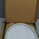 Bathroom Counter Tray Wooden Decorative Tray Round Perfume Organizer Kitchen Soap Organizer Vanity Storage for Candle, Sink, Home Decor, 9 Inch, White+gold