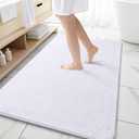OLANLY Bathroom Rugs 59x35, Extra Soft Absorbent Chenille Bath Rugs, Rubber Backing Quick Dry, Machine Washable Bath Mats for Bathroom Floor, Tub and Shower, Home Decor Accessories, White