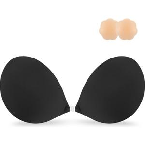 Niidor Adhesive Bra Strapless Bra Sticky Bras Pure Black