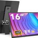 FLYTOCCA Portable Monitor, 16 Inch FHD 1200P, Horizontal/Vertical Monitor, Plug & Play, Built-in Speakers & Headphone Jack, Travel Monitor for Laptop with Premium Smart Cover