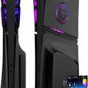 Faceplate for PS5 Pro Disc Edition with RGB Light Strip and Dust Filter with Cooling Vents DOBEWINGDELOU 400+ Effects LED Light Ring Console Face Plate Cover DIY Decoration Kit Accessories Black