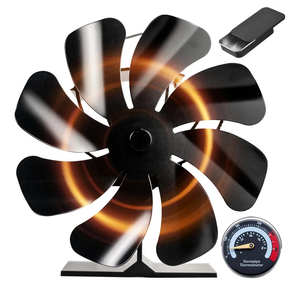 Tomersun Wood Stove Fan Heat Powered 8-Blade Stove Fan, Fireplace Fan for Wood Burning Stove/Pellet/Log Burner, w/Stove Accessories Thermometer & Aroma Pod