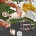Portable Bottle Warmer, 17Oz Rechargeable & Fast Heating, Adjustable Temperature Control with Keep Warm, Cordless Water Warmer for Travel, Outdoor, Car
