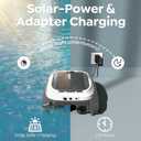 Pleco SK01 Solar Powered Pool Surface Skimmer Robot – APP Controlled, 24/7 Auto Cleaning, Dual Charging, Obstacle Avoidance, Large Filter, Fits Most Pools (Gray White)