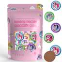 Fruidles Rainbow Unicorn Chocolate Coins With Stickers, Milk Chocolate Coins in Foil, Chocolates Kosher Certified (50 Pack) (EXP 06/08/27)