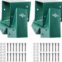 ABUSA Heavy Duty Swing Sets Brackets Including 2 Green A-Frame Swing Set Brackets 2 Green Swing Seats and 4 Greenn Swing Hangers for Playground Equipment Mounting Parts Hardware Included (G007)