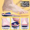 Plantar Fasciitis Relief Arch Support Inserts Flat Feet Orthotics para Orthopedic Insole Men Women Absorb Shock Supination Correction Standing All Day Boot Work Shoe Insoles Size(12-12 1/2) (Yellow)