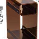 Clear Acrylic Side Table, Narrow Nightstand Bedside Table for Bedroom, Skinny Small End Table (Dark Brown, 8.7'' x 15.7'' x 21.7")