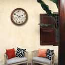 45MinST 16 Inch Bronze Vintage Large Indoor/Outdoor Waterproof Wall Clock with Thermometer & Hygrometer, Silent Non-Ticking Quartz Timepiece for Home, Porch, Garden,Pool