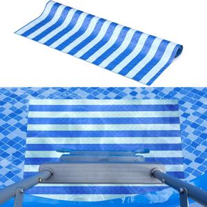 Drydiet Pool Step Mat Above Ground Ladder Mat, Swimming Protective Nonslip Step Pad with Texture, Pool Essentials Accessories for Floor Liners and Stairs, Blue and White Stripes(36 x 36 Inch)