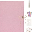 AIOR Photo Album Scrapbook 11x8.3 Inch 60 Pages Linen Cover DIY Scrapbook Album for 3x5 4x6 5x7 6x8 Pictures Scrapbook Photo Album for Baby Anniversary Family Photo Albums Gifts